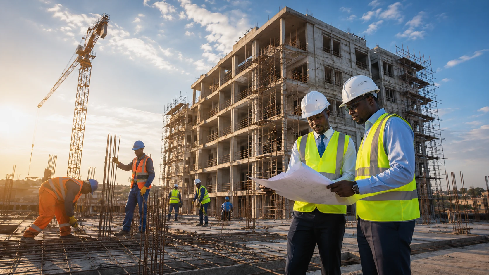 Réalisation de travaux de génie civil.